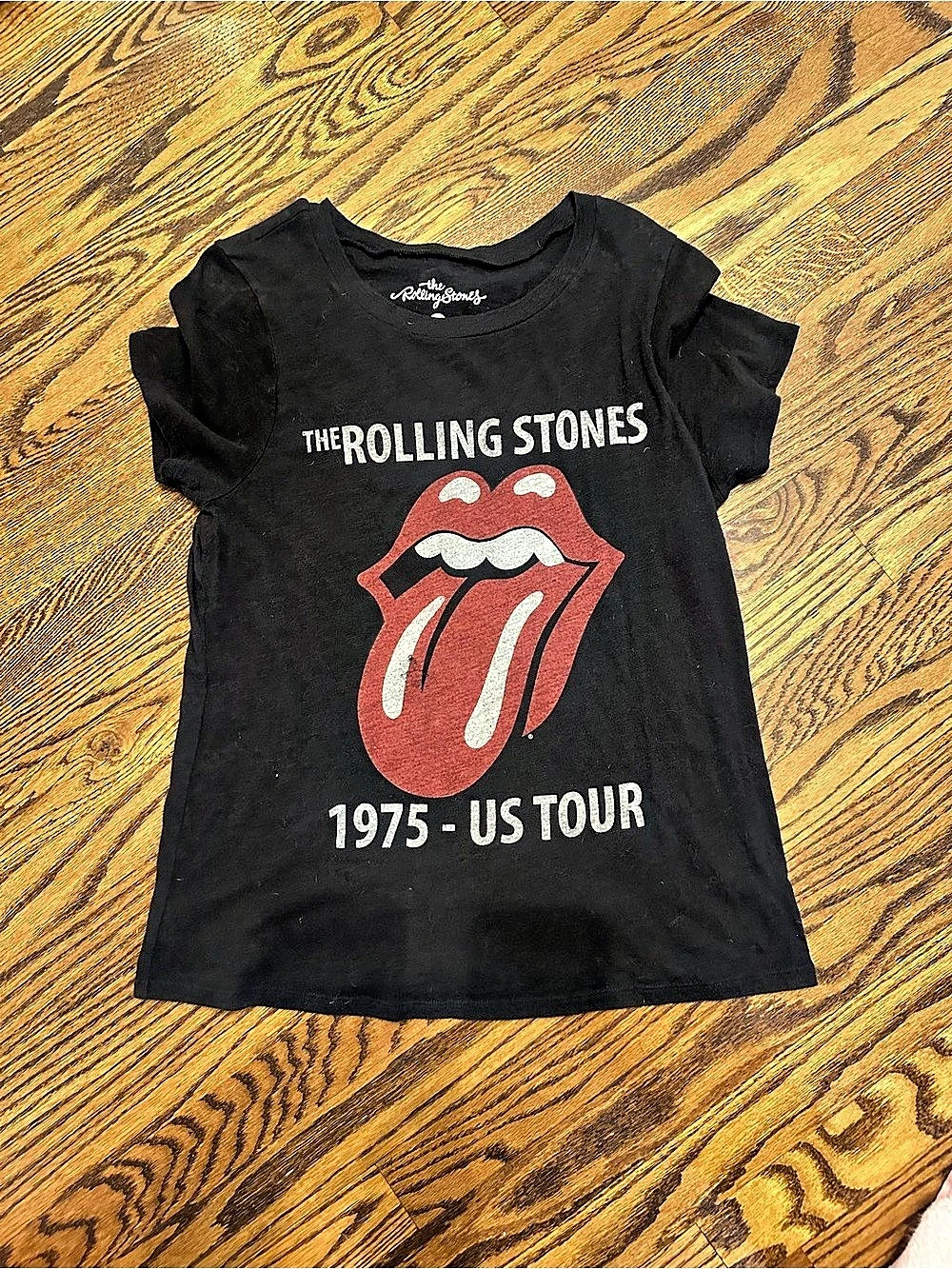 The Rolling Stones 1975 US Tour Graphic T-Shirt in Black & Red
